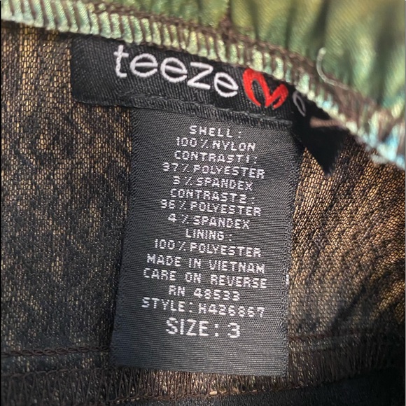 Teeze Me ❤️ Safari Animal Print Floral Brown Blue Formal Skater Dress - Picture 8 of 8